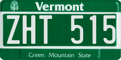VT license plate ZHT515