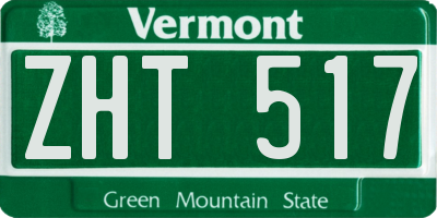 VT license plate ZHT517