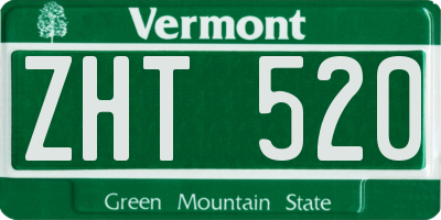 VT license plate ZHT520