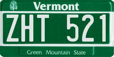 VT license plate ZHT521