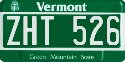 VT license plate ZHT526