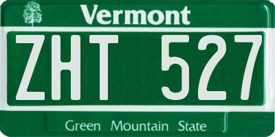 VT license plate ZHT527