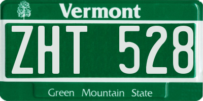 VT license plate ZHT528