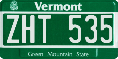 VT license plate ZHT535