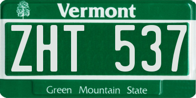 VT license plate ZHT537