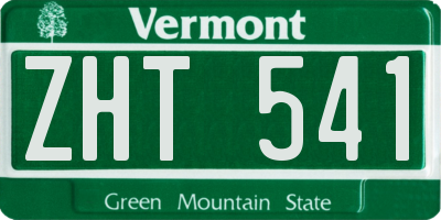 VT license plate ZHT541