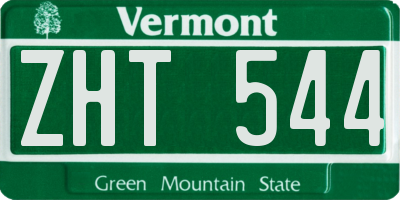VT license plate ZHT544
