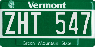VT license plate ZHT547