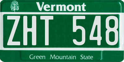 VT license plate ZHT548