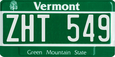 VT license plate ZHT549