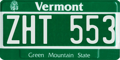 VT license plate ZHT553