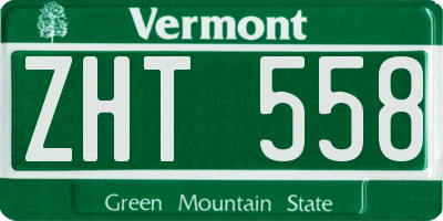 VT license plate ZHT558
