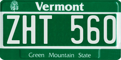 VT license plate ZHT560