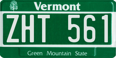 VT license plate ZHT561