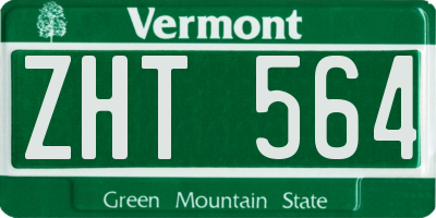 VT license plate ZHT564