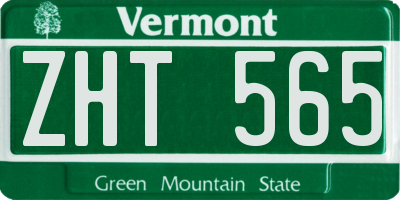 VT license plate ZHT565