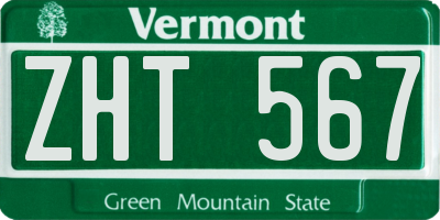 VT license plate ZHT567