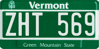 VT license plate ZHT569