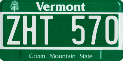 VT license plate ZHT570