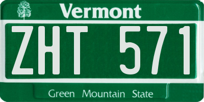 VT license plate ZHT571