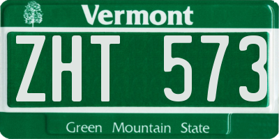 VT license plate ZHT573