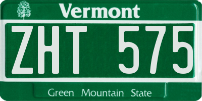 VT license plate ZHT575