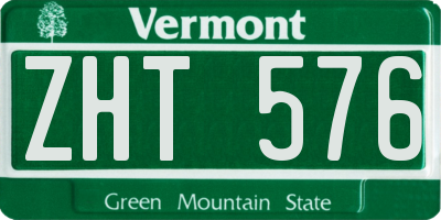 VT license plate ZHT576