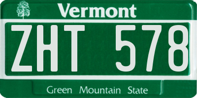 VT license plate ZHT578