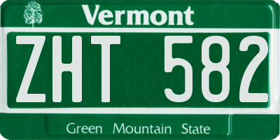 VT license plate ZHT582