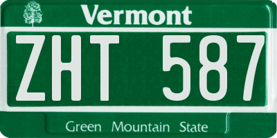 VT license plate ZHT587