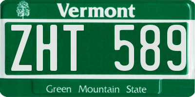 VT license plate ZHT589