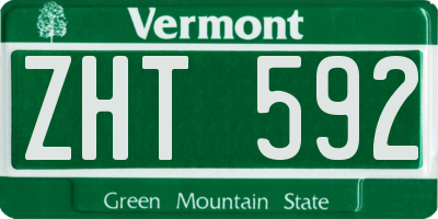 VT license plate ZHT592