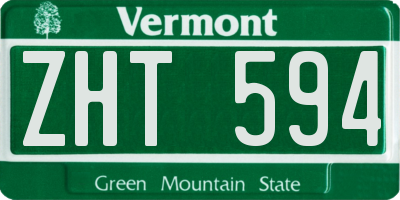 VT license plate ZHT594