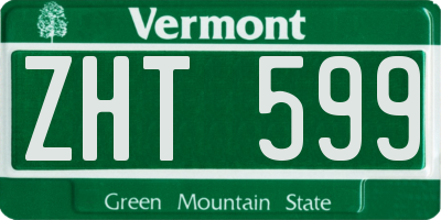 VT license plate ZHT599