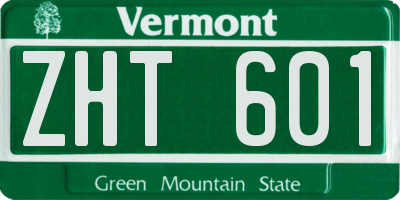 VT license plate ZHT601