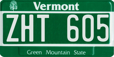 VT license plate ZHT605