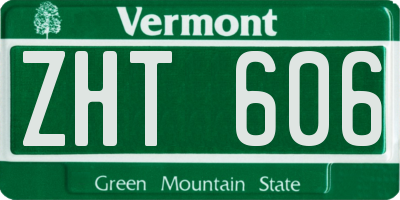VT license plate ZHT606