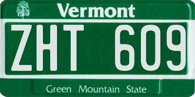 VT license plate ZHT609