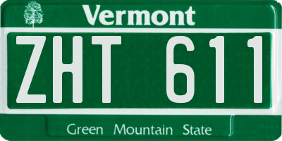 VT license plate ZHT611