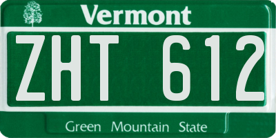 VT license plate ZHT612