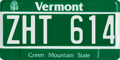 VT license plate ZHT614