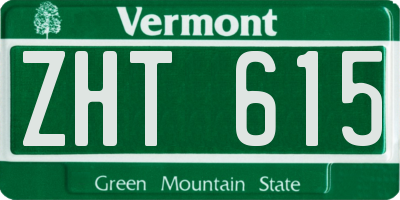 VT license plate ZHT615