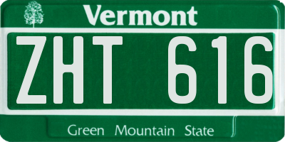 VT license plate ZHT616