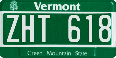 VT license plate ZHT618