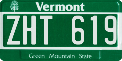 VT license plate ZHT619