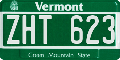 VT license plate ZHT623