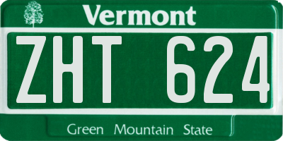 VT license plate ZHT624