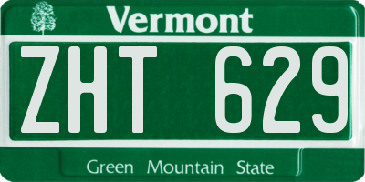 VT license plate ZHT629