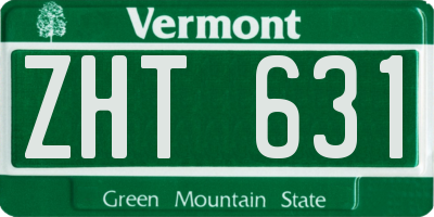 VT license plate ZHT631