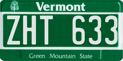 VT license plate ZHT633